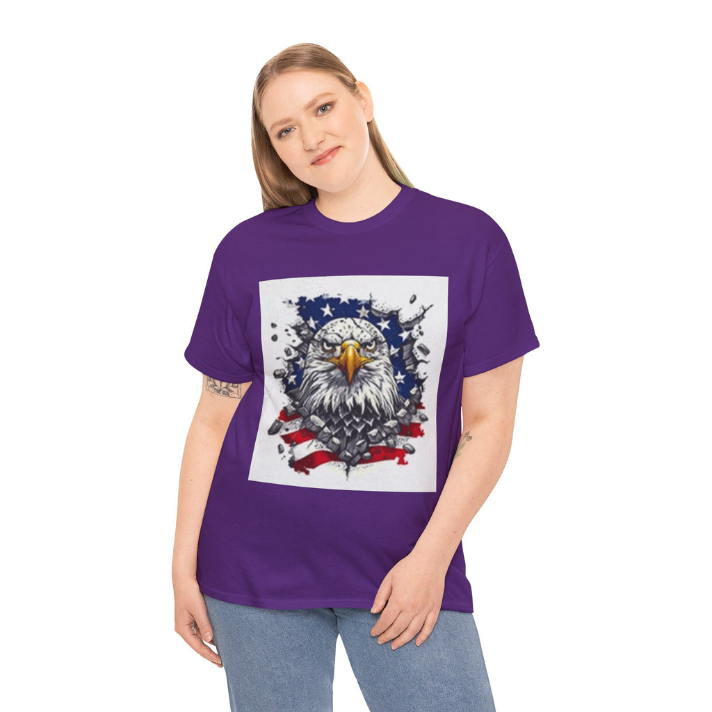 Eagle American Flag T-Shirt — Patriotic Bald Eagle Graphic Tee for 4th of July