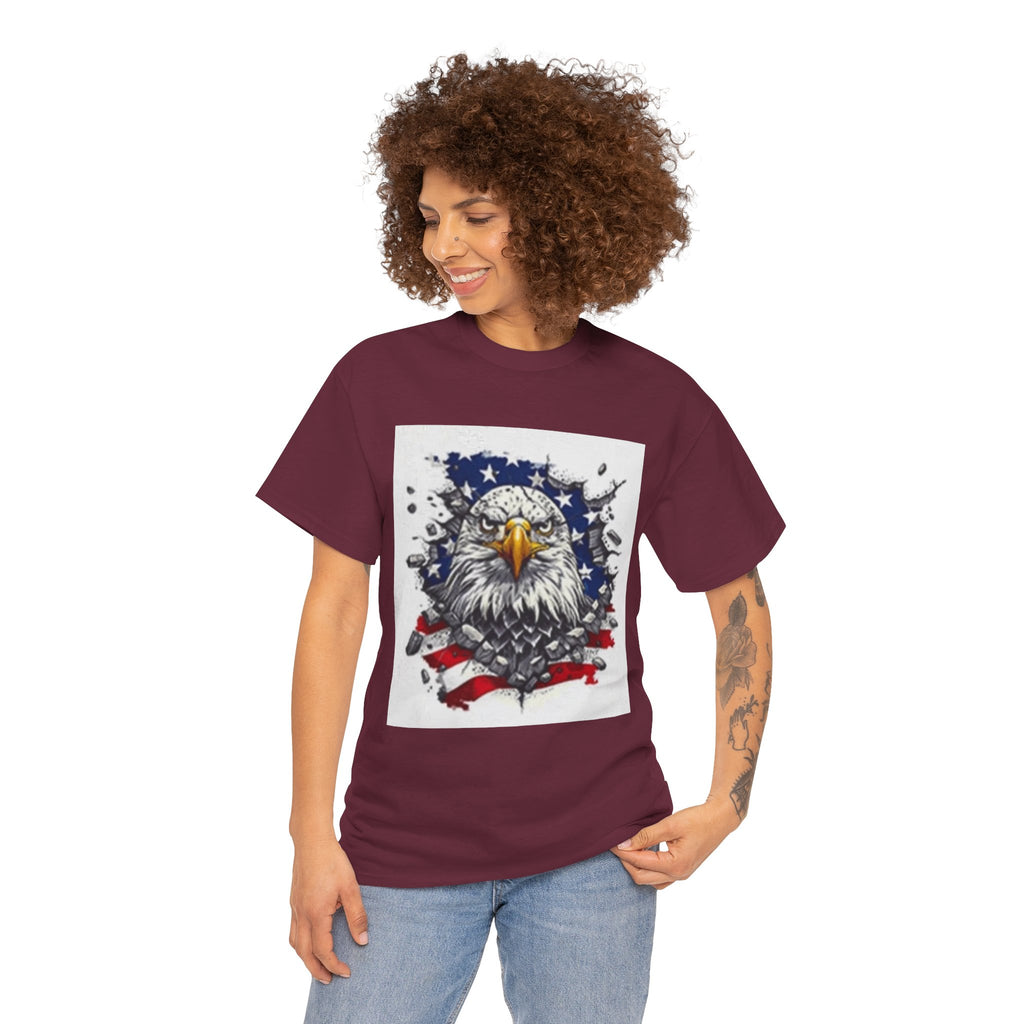 Eagle American Flag T-Shirt — Patriotic Bald Eagle Graphic Tee for 4th of July