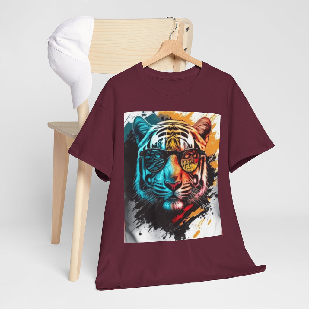 Tiger Portrait T-Shirt — Colorful Abstract Tiger Face Tee