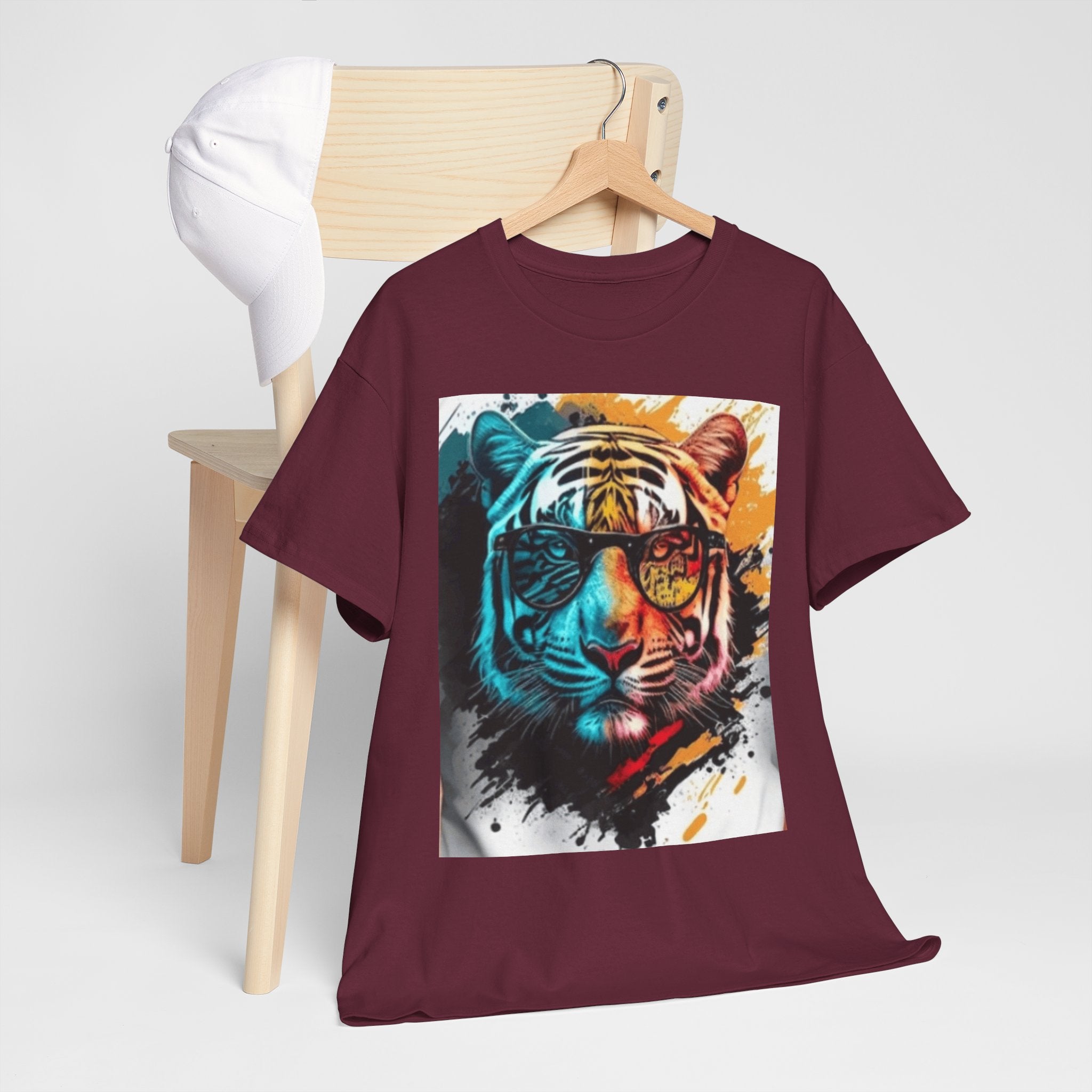 Tiger Portrait T-Shirt — Colorful Abstract Tiger Face Tee