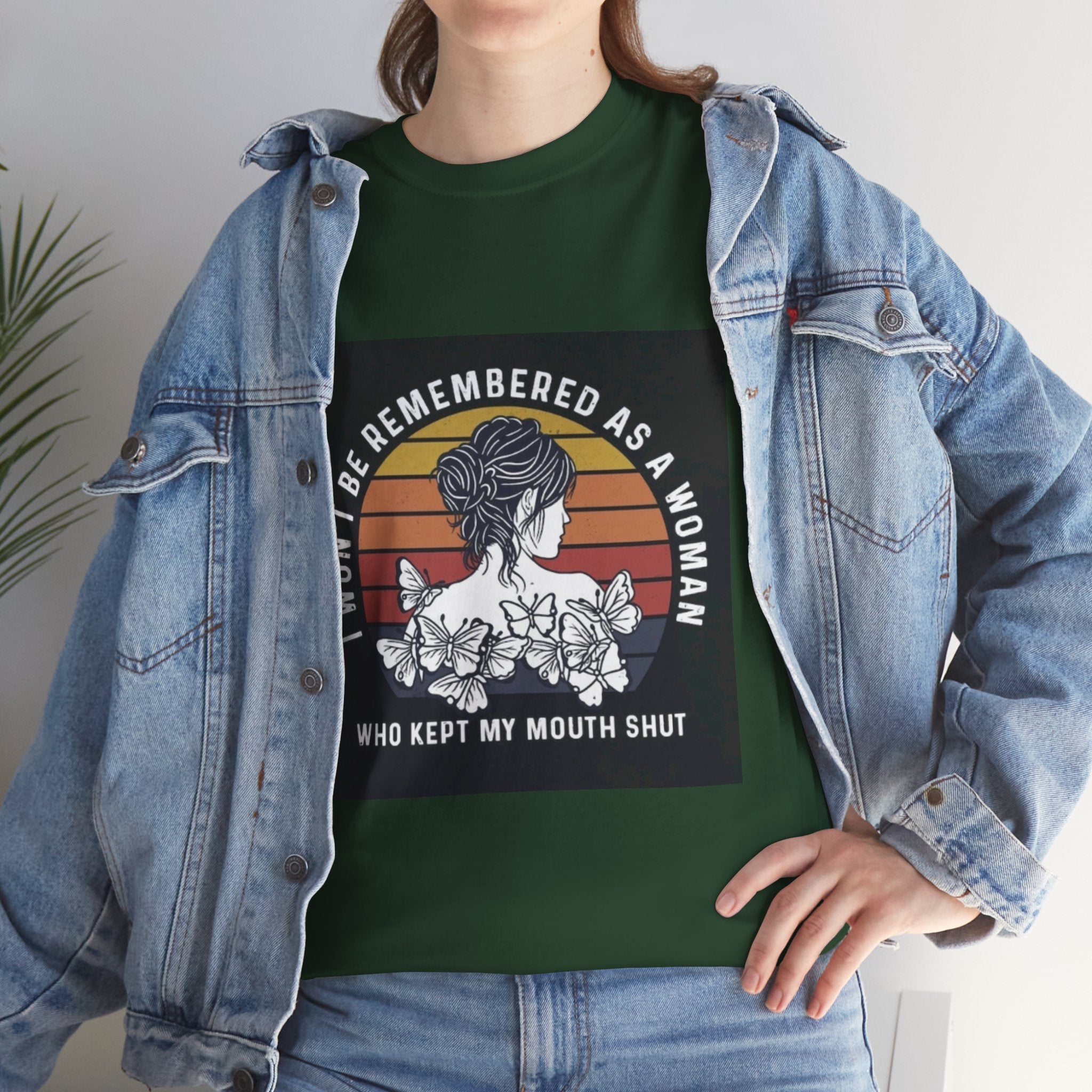 Graphic Tee — "I Won’t Be Remembered As A Woman Who Kept My Mouth Shut" Feminist Retro Floral T-Shirt