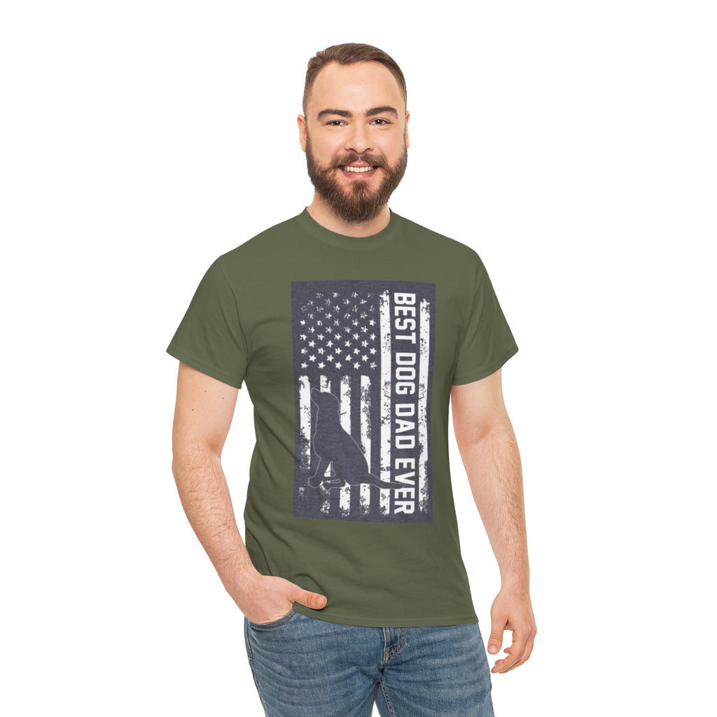Best Dog Dad Ever T-Shirt – Patriotic American Flag Dog Dad Tee