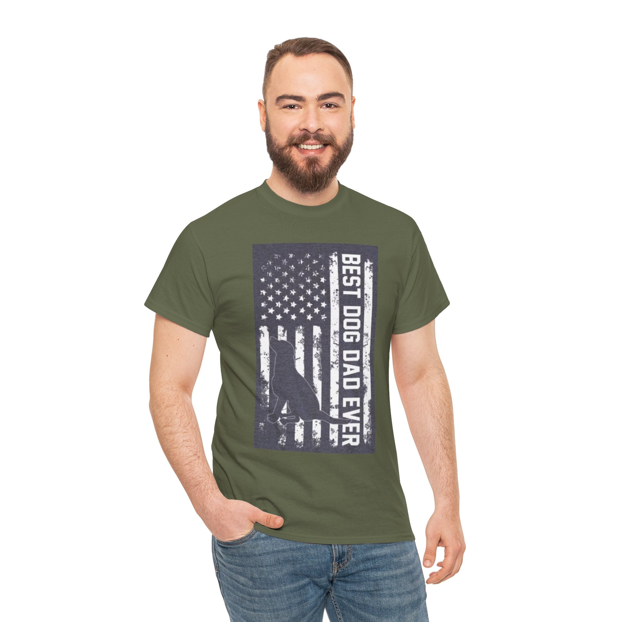 Best Dog Dad Ever T-Shirt – Patriotic American Flag Dog Dad Tee