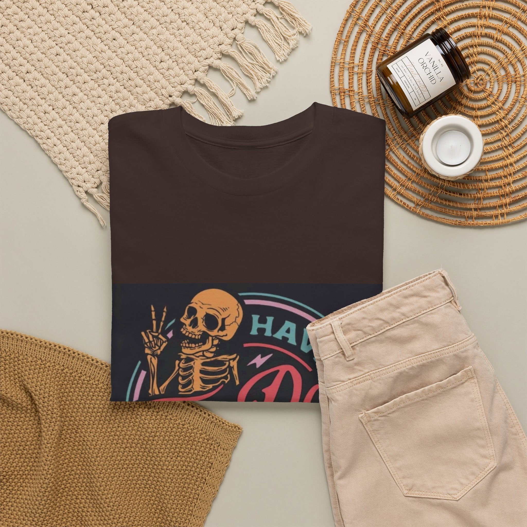 Have The Day You Deserve T-Shirt — Retro Skeleton Graphic Tee