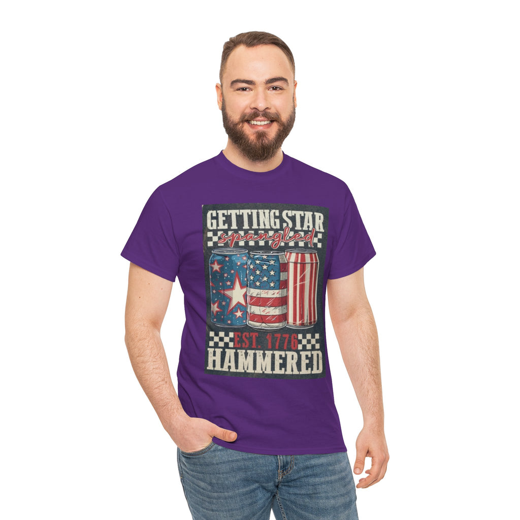 Getting Star Hammered Tee — Patriotic 4th of July Beer Can T-Shirt (Est. 1776)