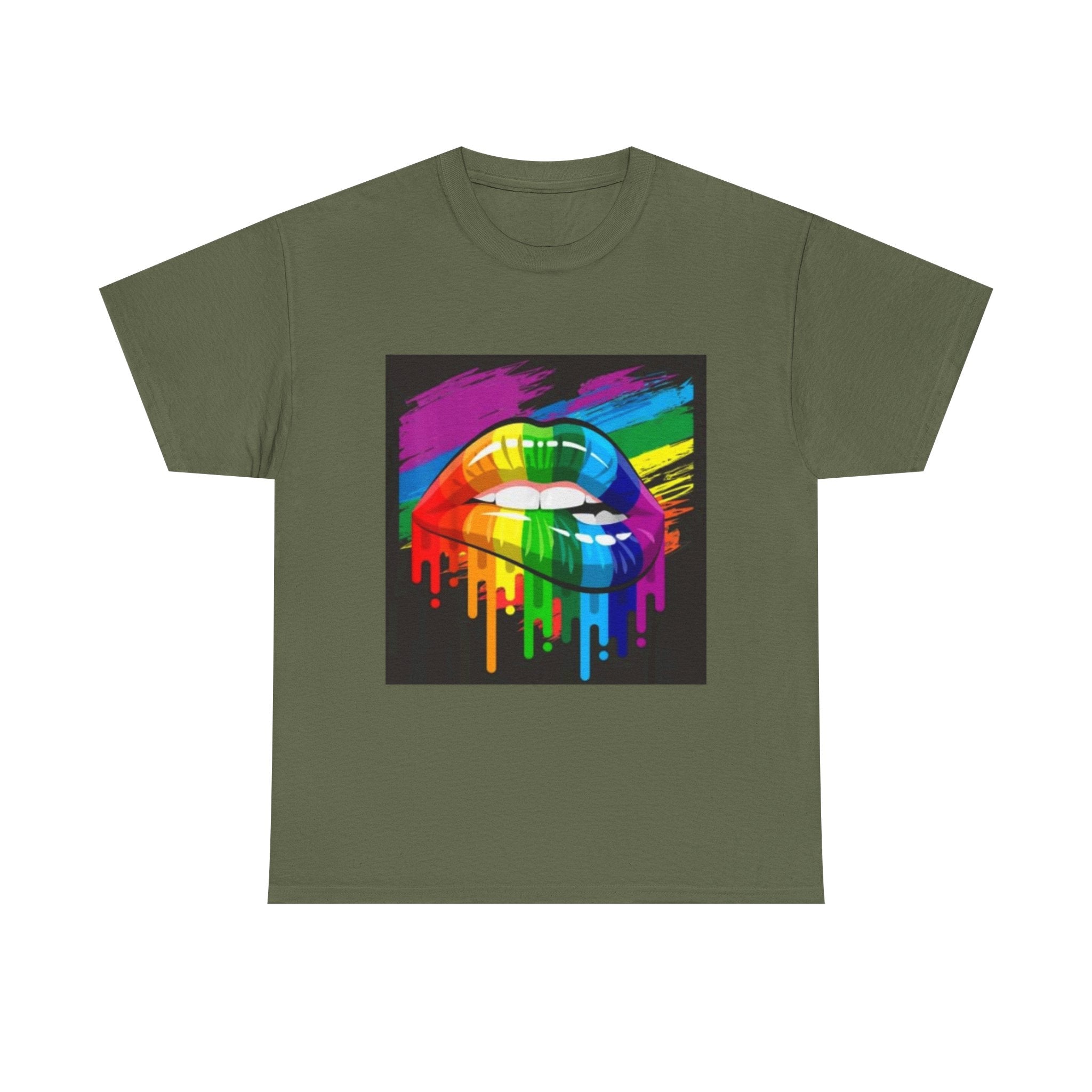 T-Shirt — Rainbow Drip Lips Pride Graphic Tee