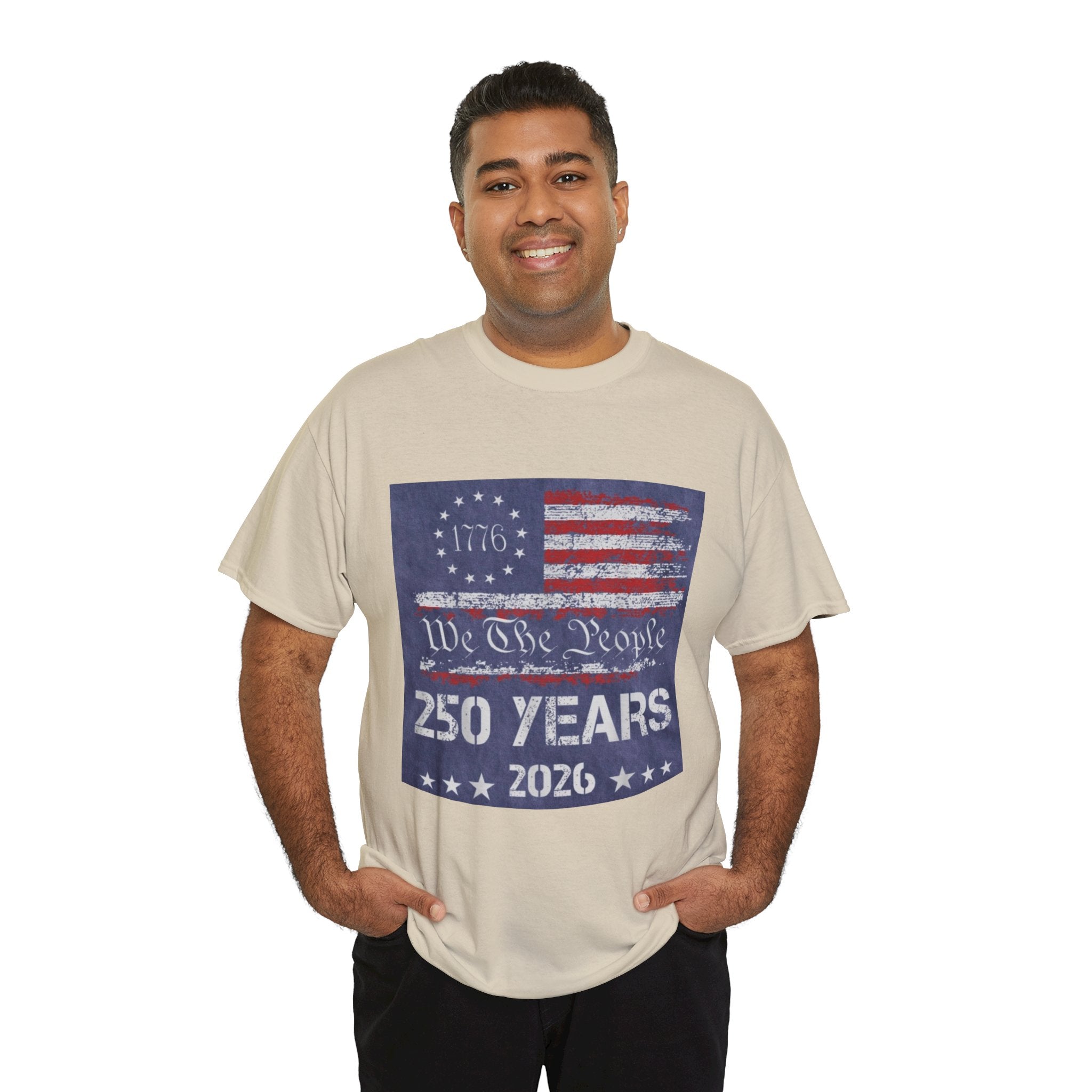 T-Shirt — Vintage 'We The People 250 Years 2026' Patriotic American Flag Tee