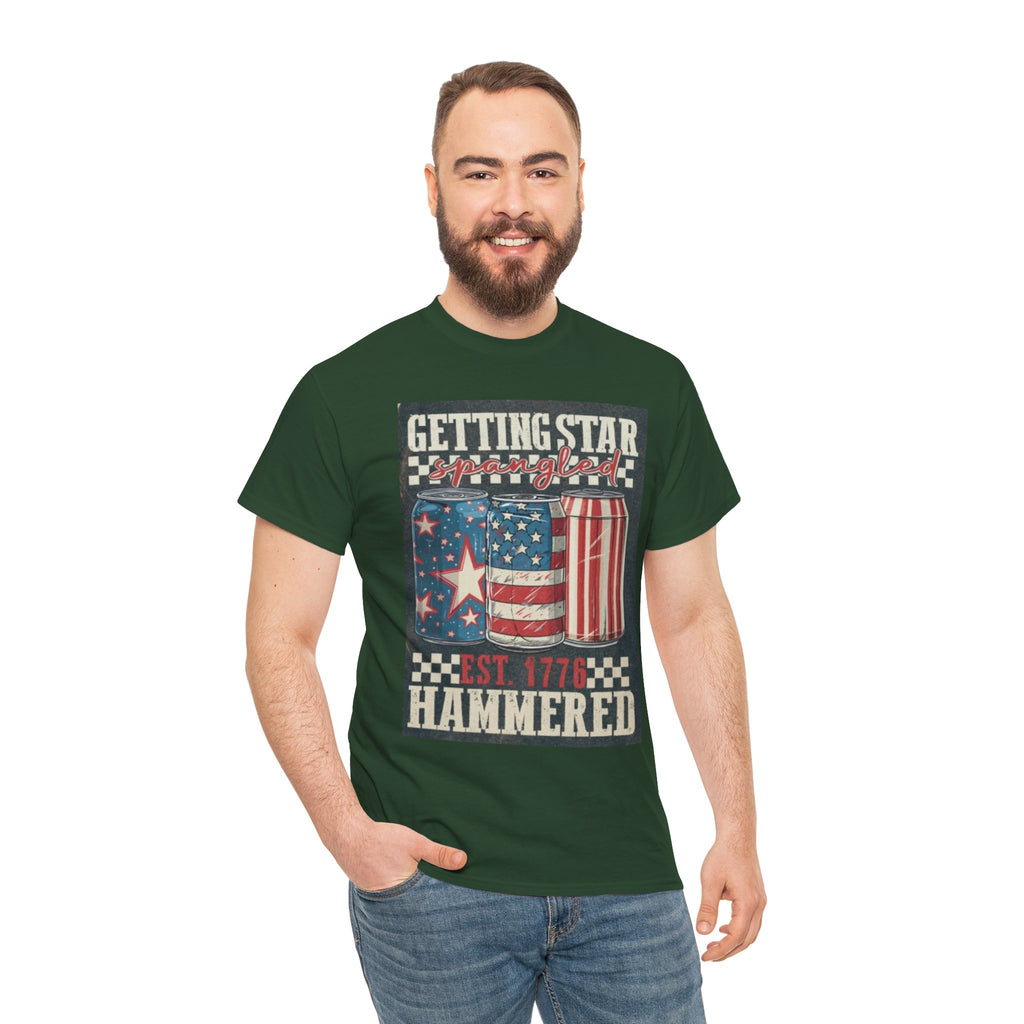Getting Star Hammered Tee — Patriotic 4th of July Beer Can T-Shirt (Est. 1776)