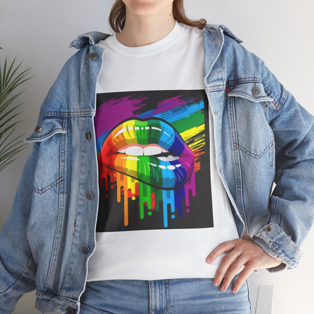 T-Shirt — Rainbow Drip Lips Pride Graphic Tee