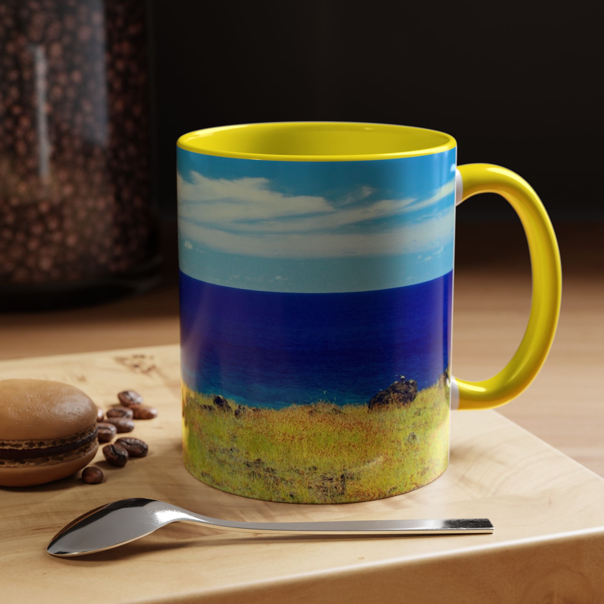 Coastal Landscape Accent Coffee Mug – Ocean View Beach Scene (11/15oz)