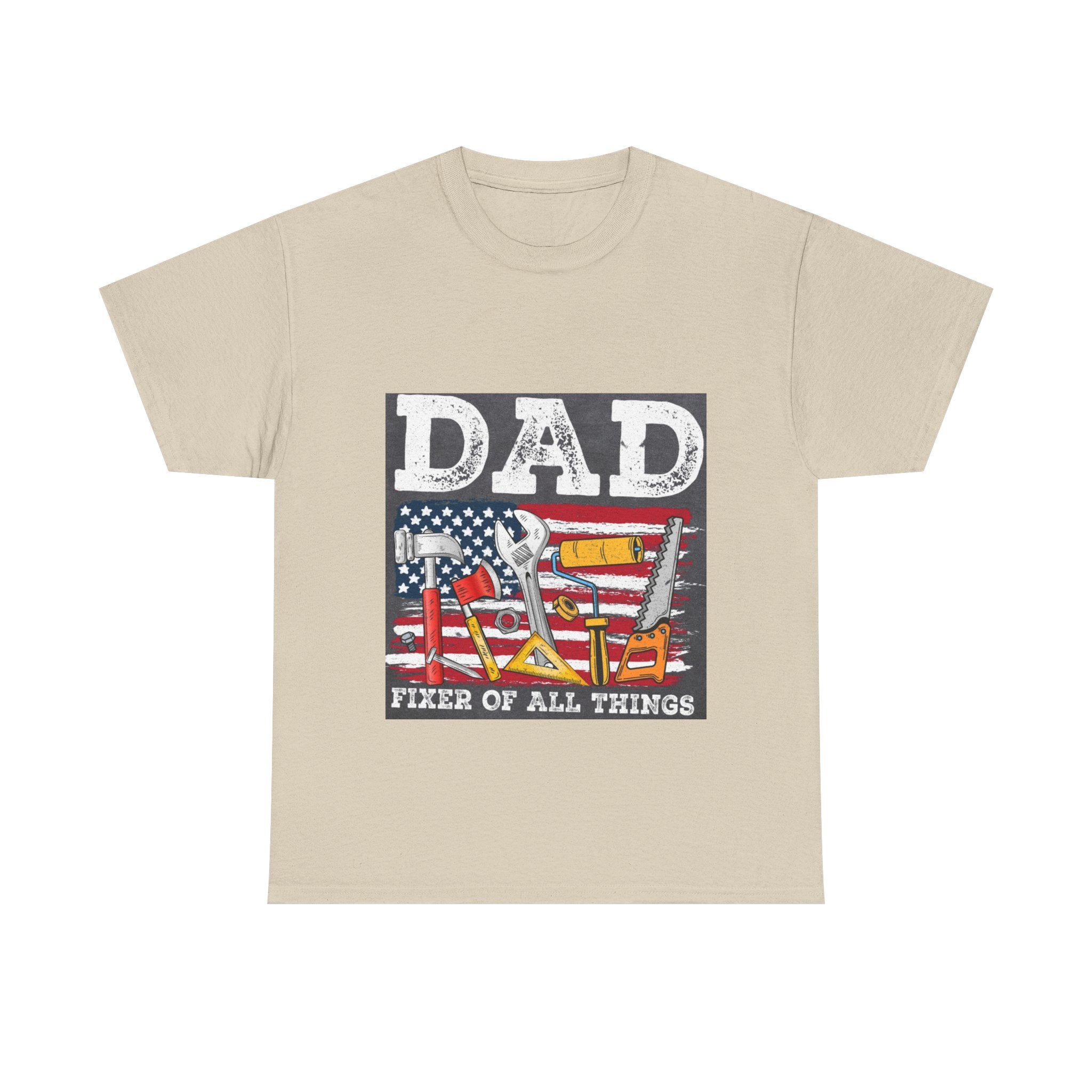 Dad Fixer Of All Things T-Shirt — American Flag Tool Graphic Tee for Fathers