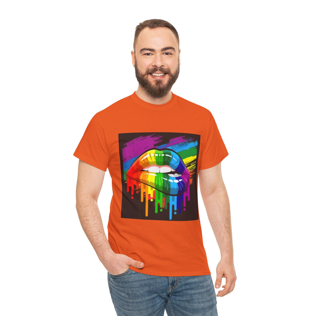 T-Shirt — Rainbow Drip Lips Pride Graphic Tee