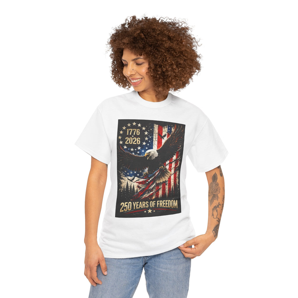 Patriotic Tee — 1776–2026 Bald Eagle "250 Years of Freedom" Shirt