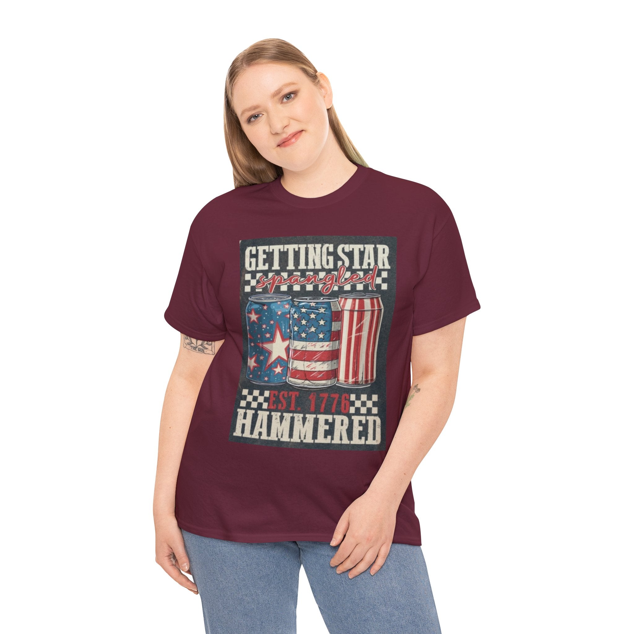 Getting Star Hammered Tee — Patriotic 4th of July Beer Can T-Shirt (Est. 1776)