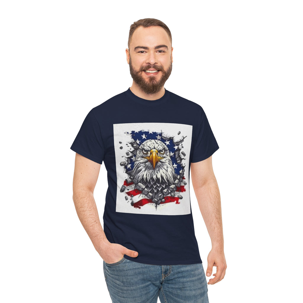 Eagle American Flag T-Shirt — Patriotic Bald Eagle Graphic Tee for 4th of July