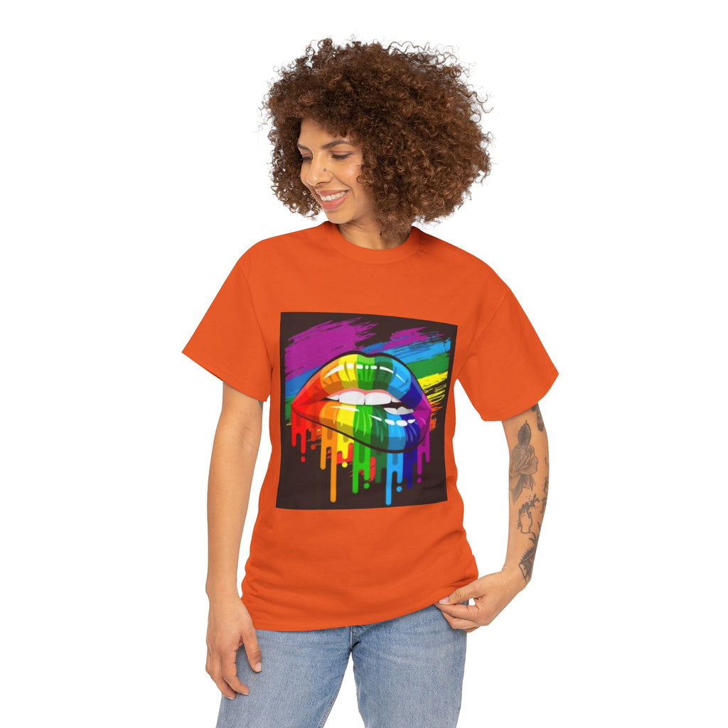 T-Shirt — Rainbow Drip Lips Pride Graphic Tee