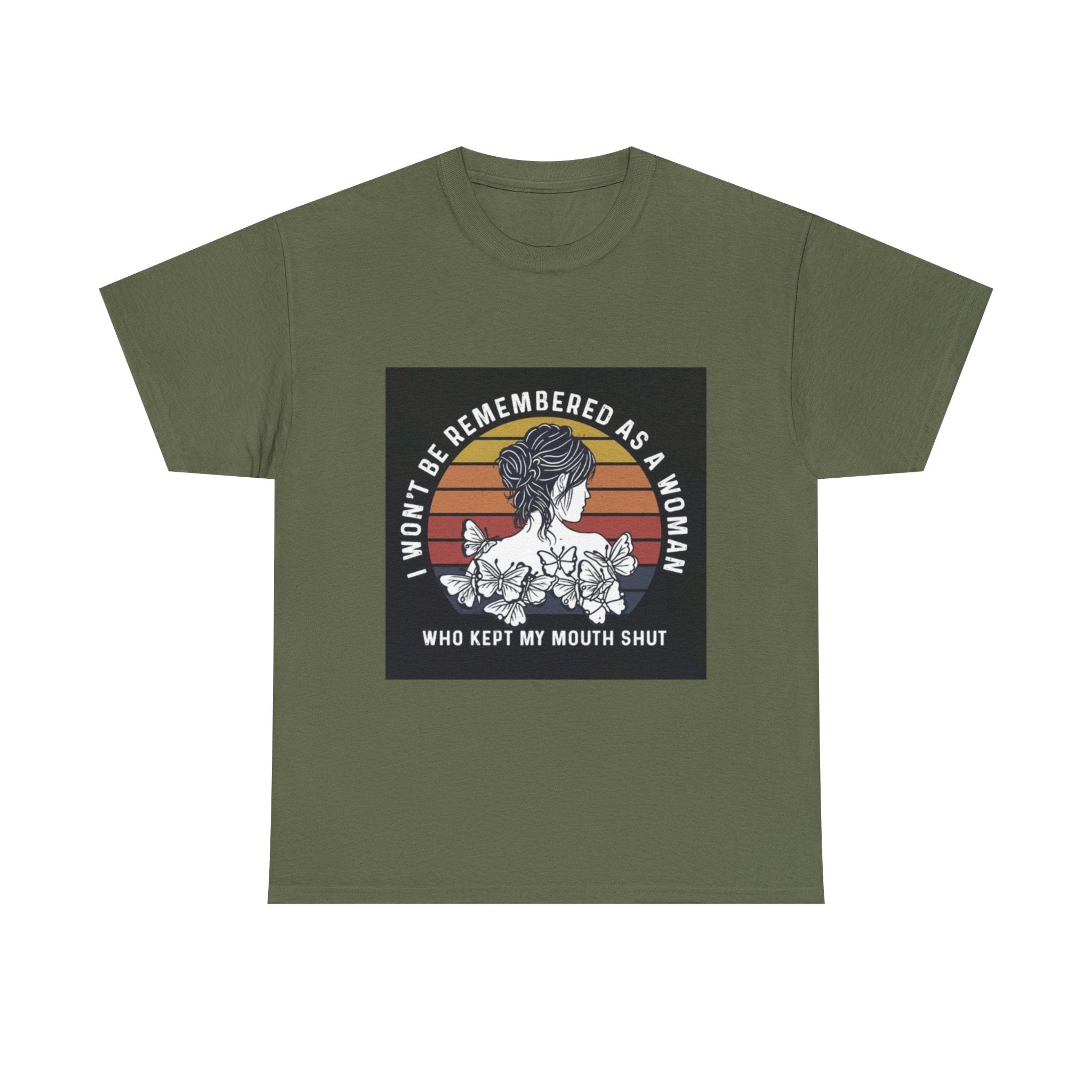Graphic Tee — "I Won’t Be Remembered As A Woman Who Kept My Mouth Shut" Feminist Retro Floral T-Shirt