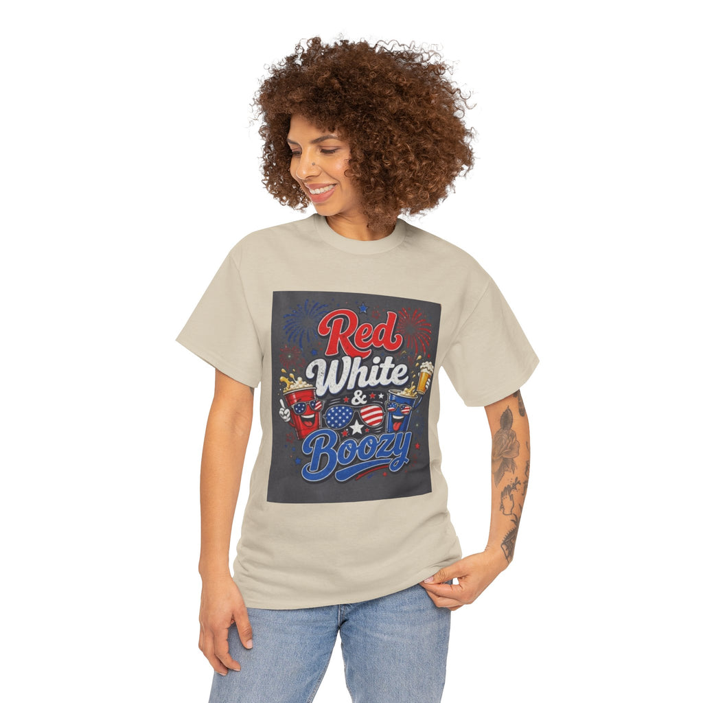 Red White & Boozy T-Shirt – Patriotic 4th of July Party Tee