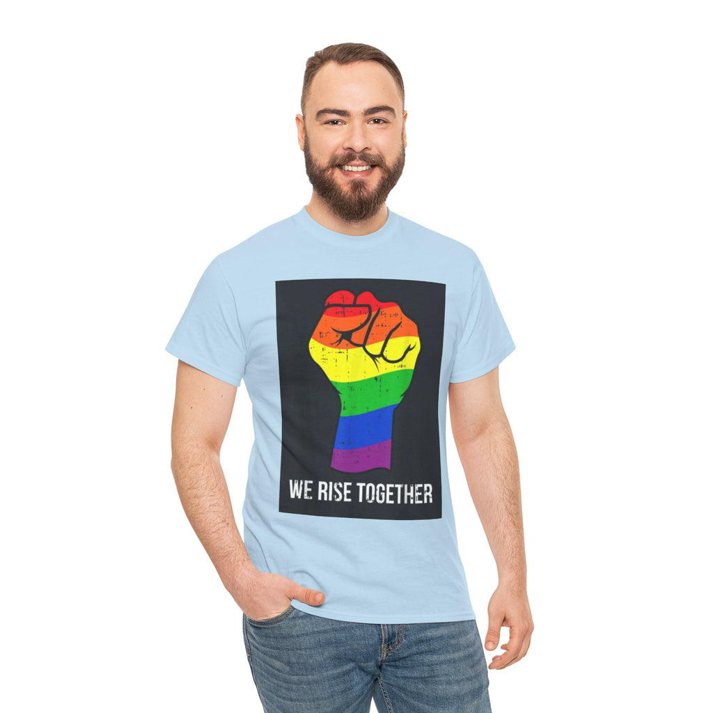 We Rise Together Rainbow Fist T-Shirt