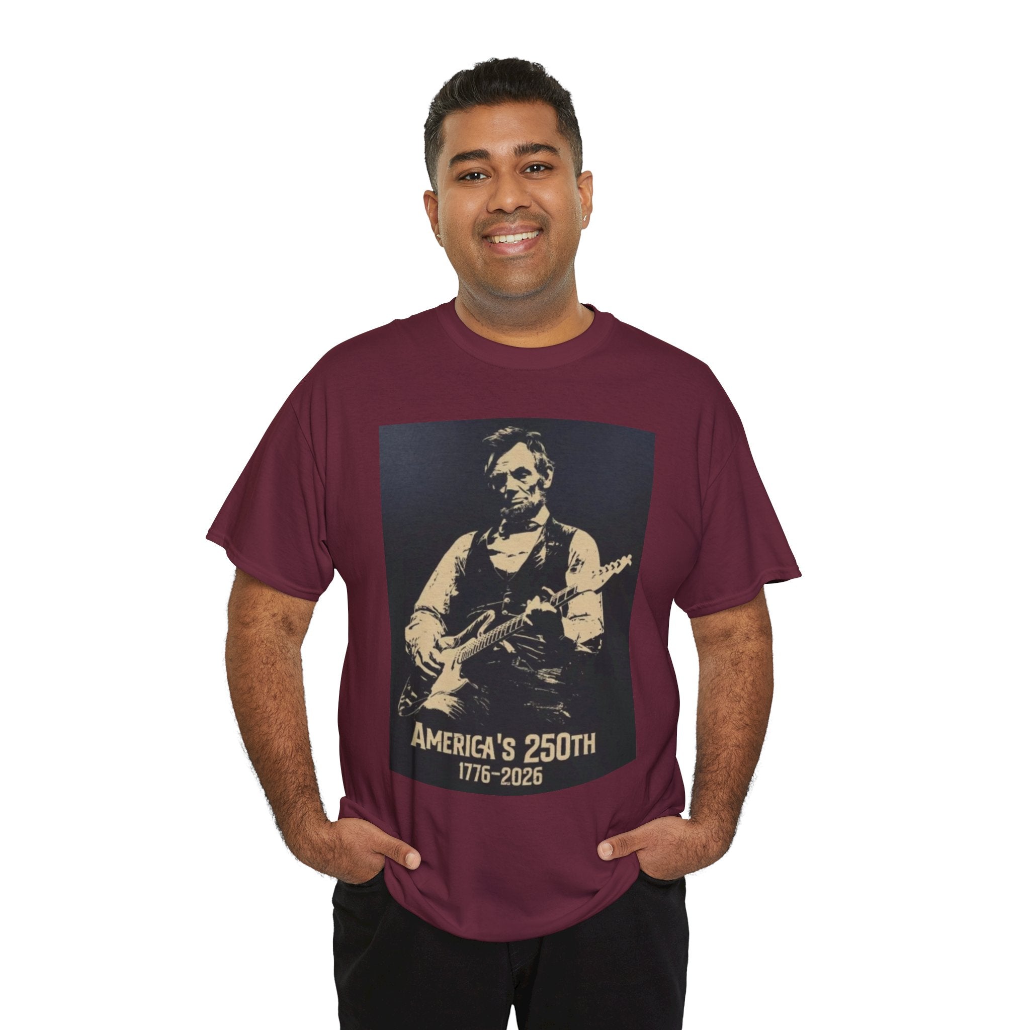 America's 250th Guitar Tee — 1776–2026 Patriotic Rock T‑Shirt