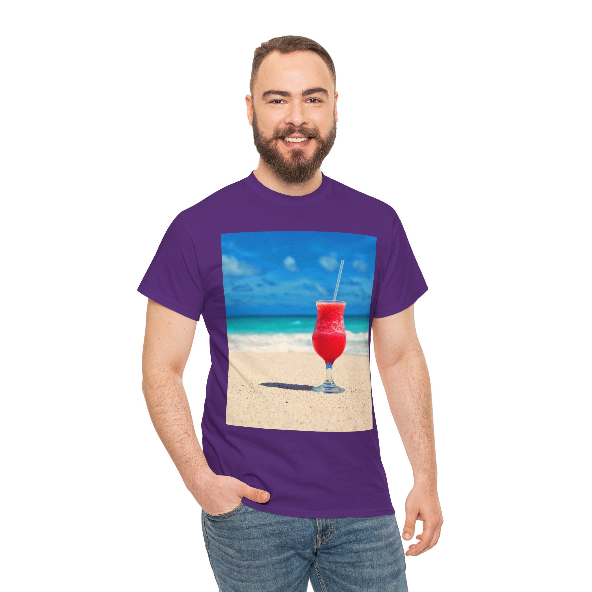 Tropical Beach Cocktail Graphic Tee (Summer Vacation Drink)