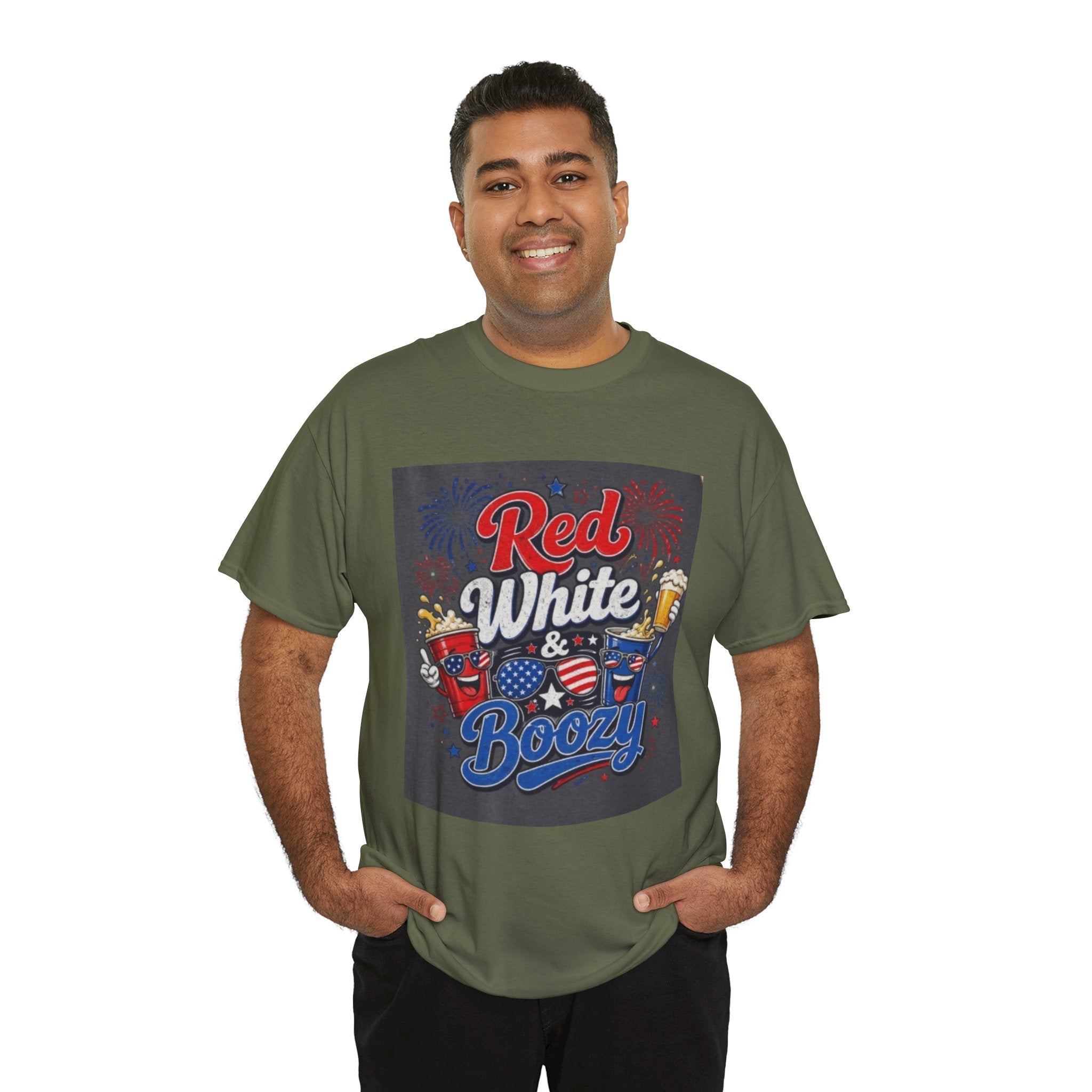 Red White & Boozy T-Shirt – Patriotic 4th of July Party Tee