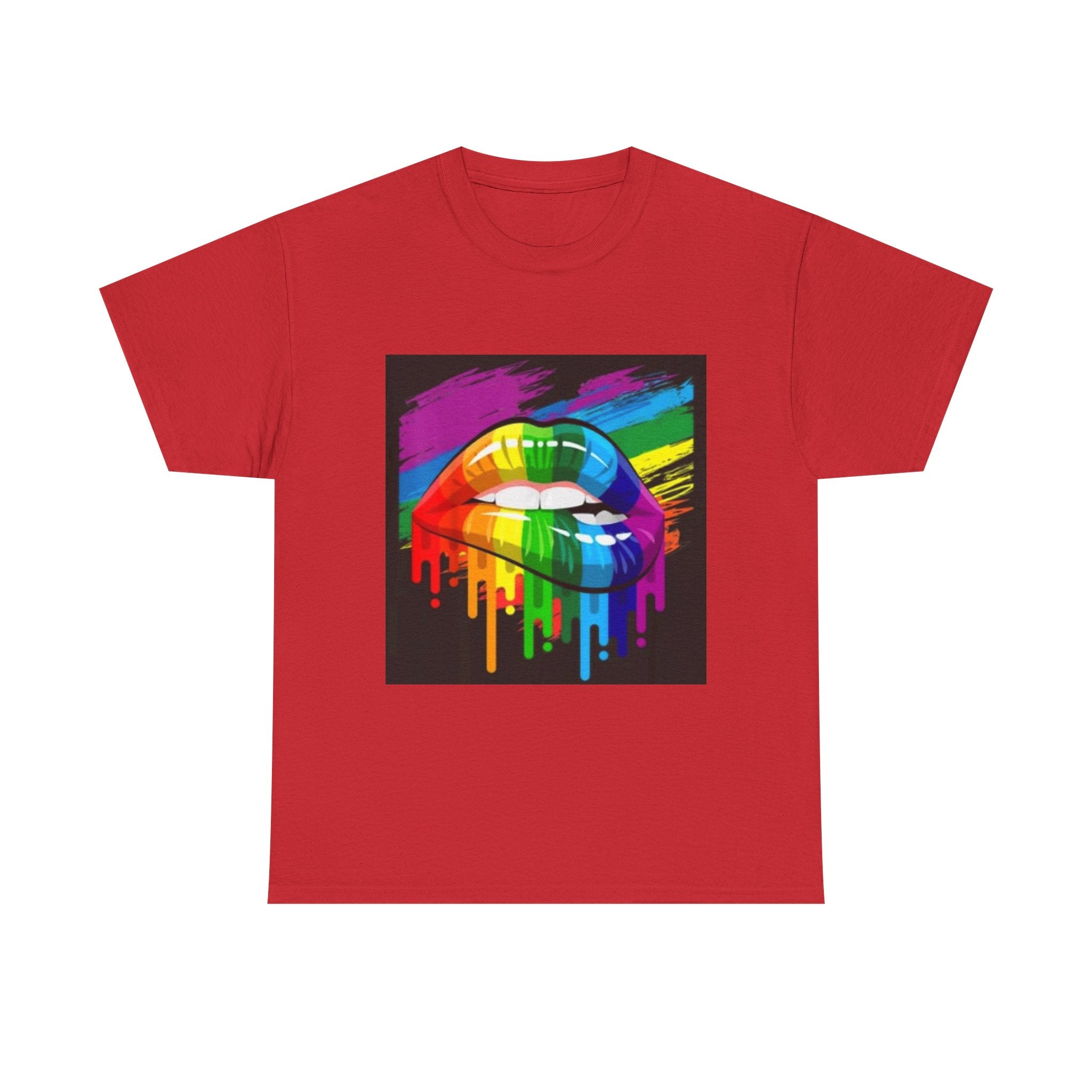 T-Shirt — Rainbow Drip Lips Pride Graphic Tee