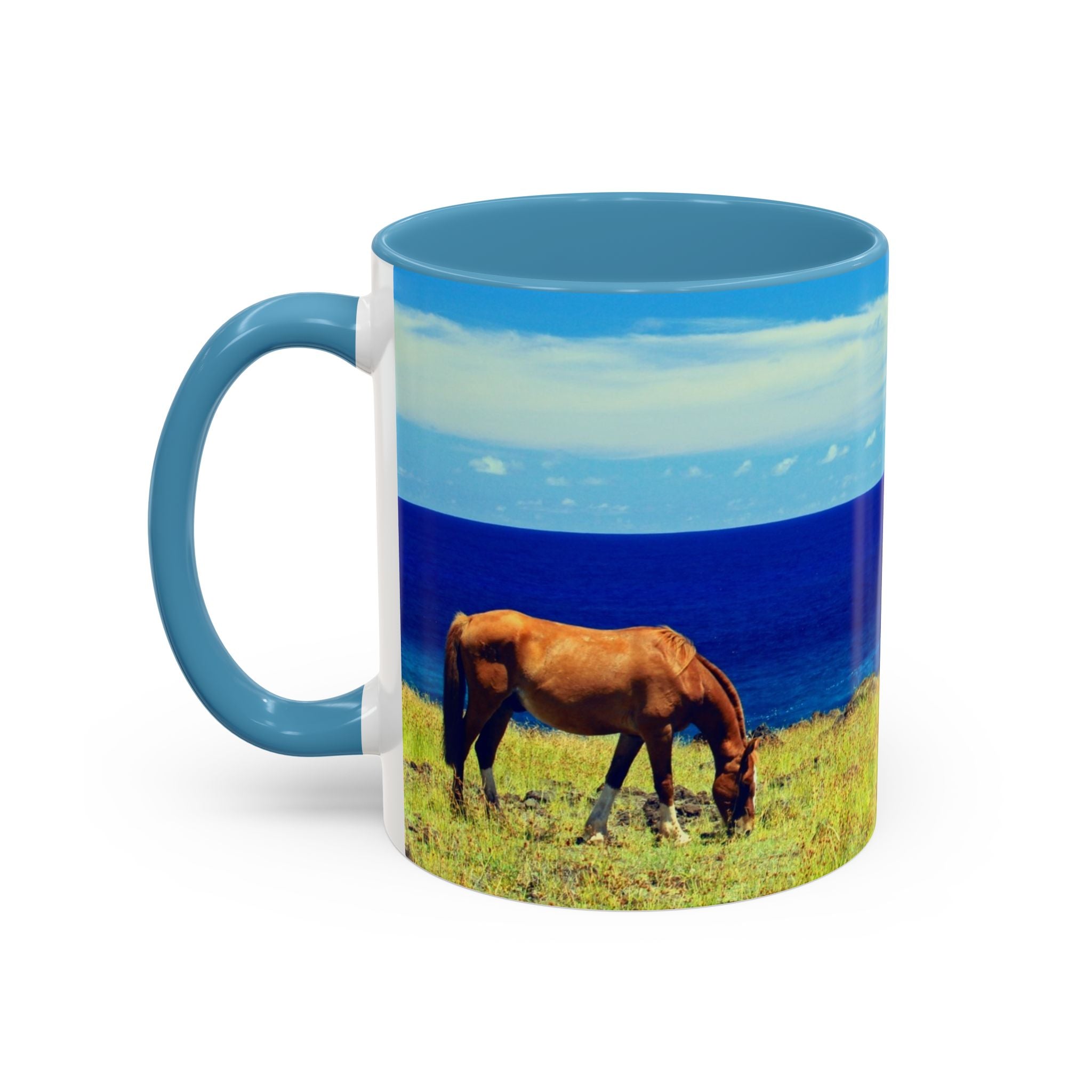 Coastal Landscape Accent Coffee Mug – Ocean View Beach Scene (11/15oz)