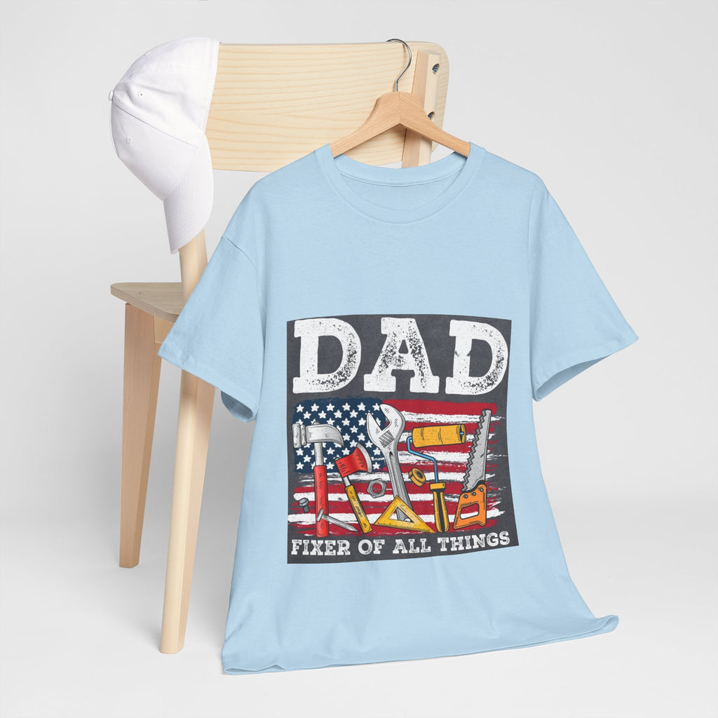 Dad Fixer Of All Things T-Shirt — American Flag Tool Graphic Tee for Fathers