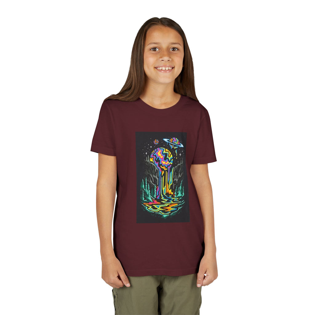 Youth Tee — Neon Drip Planet Space Graphic