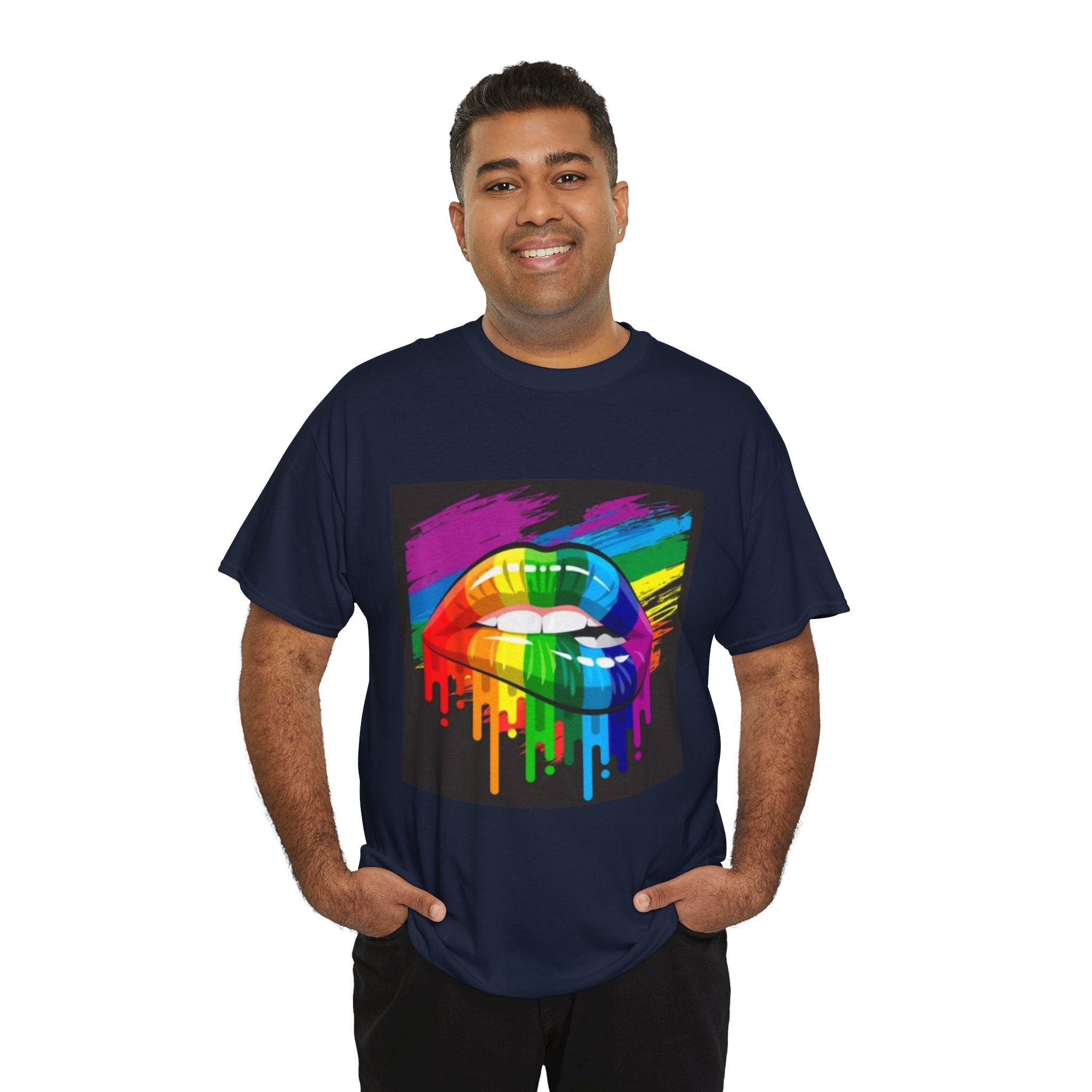 T-Shirt — Rainbow Drip Lips Pride Graphic Tee