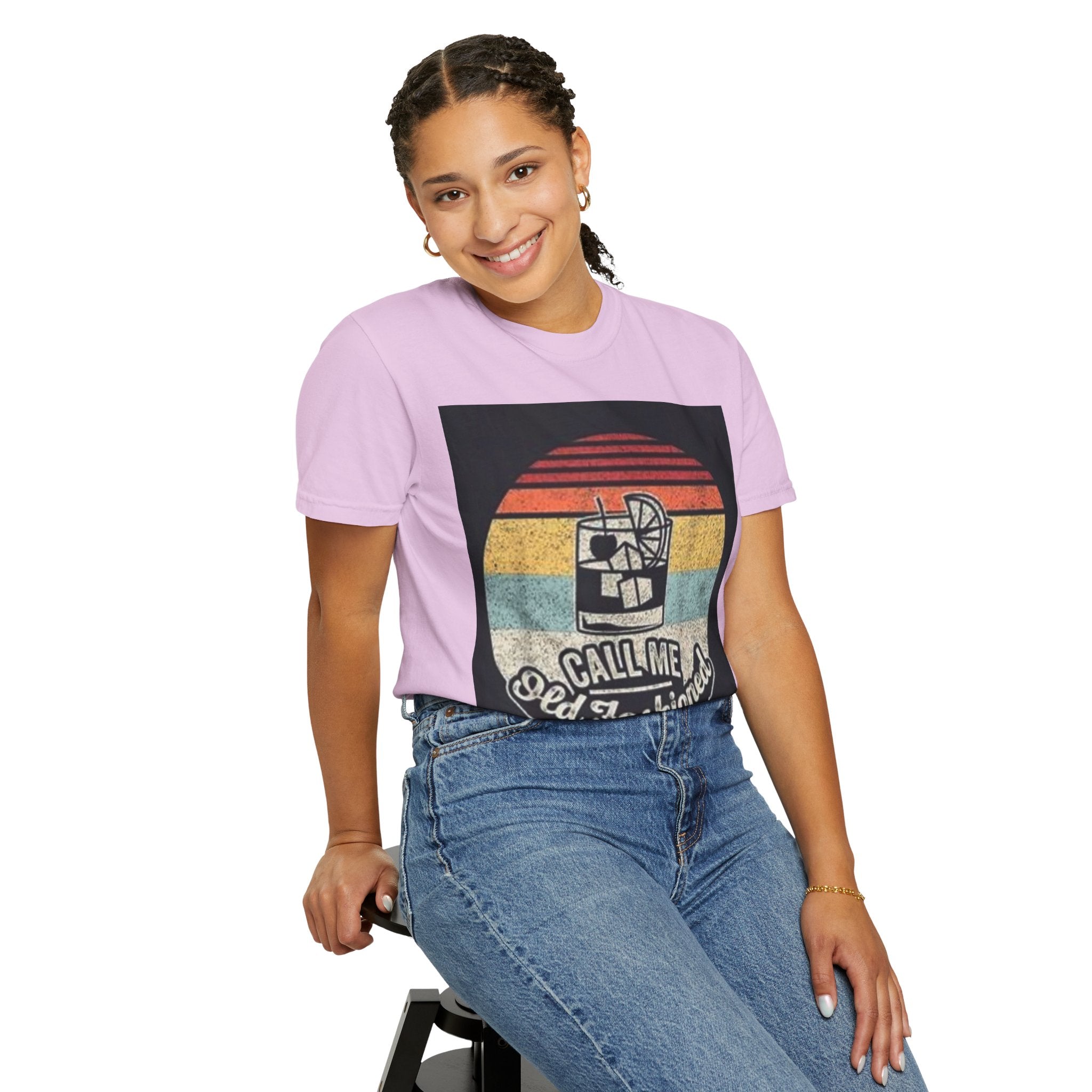 T-Shirt — "Call Me Old Fashioned" Retro Cocktail Graphic Tee
