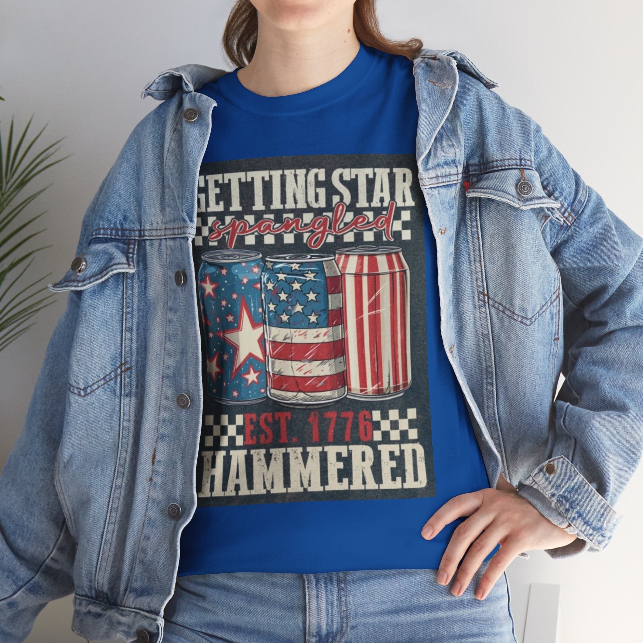 Getting Star Hammered Tee — Patriotic 4th of July Beer Can T-Shirt (Est. 1776)