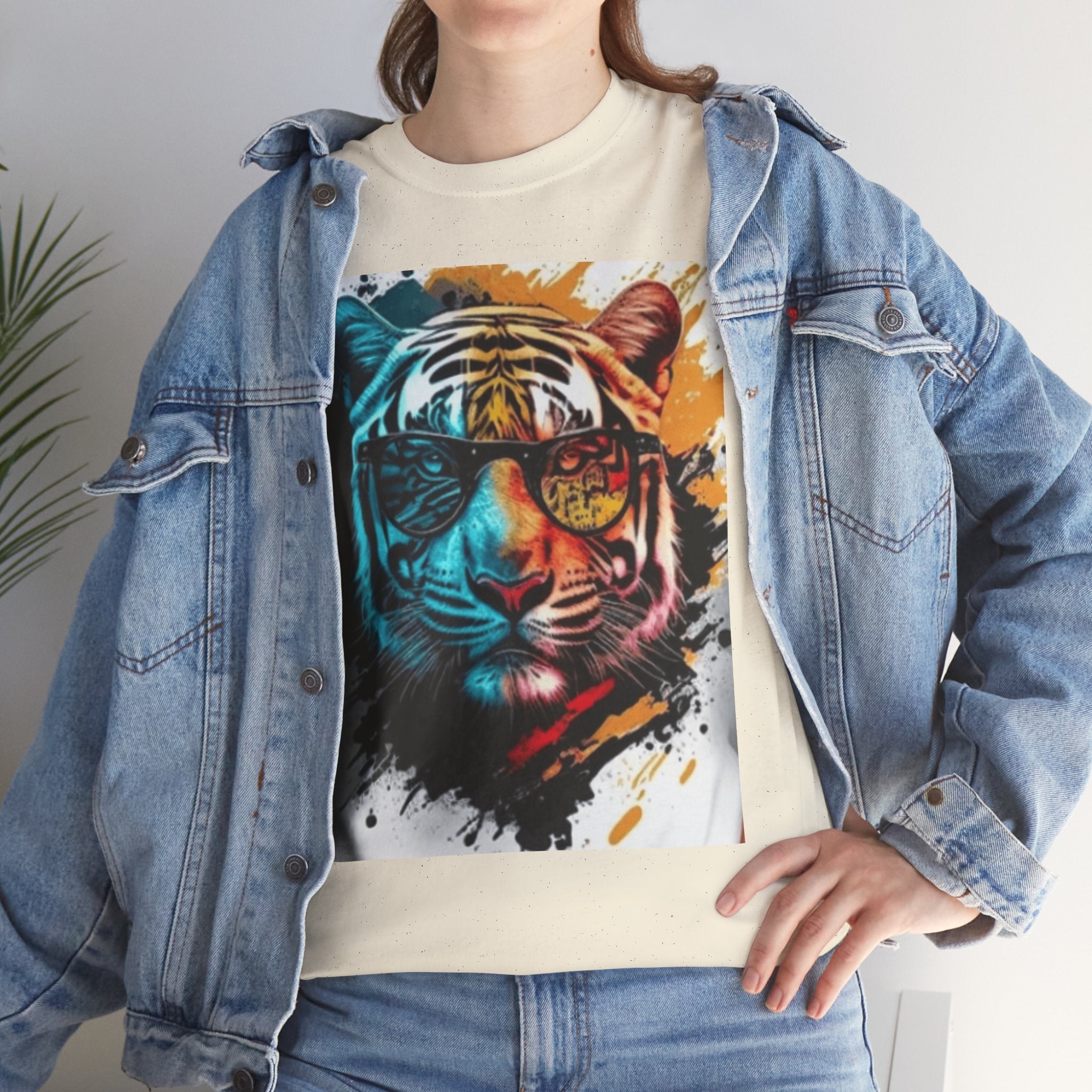 Tiger Portrait T-Shirt — Colorful Abstract Tiger Face Tee