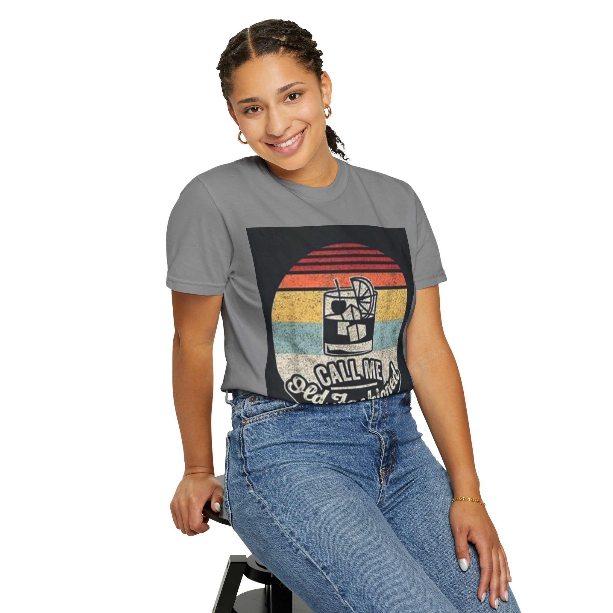 T-Shirt — "Call Me Old Fashioned" Retro Cocktail Graphic Tee