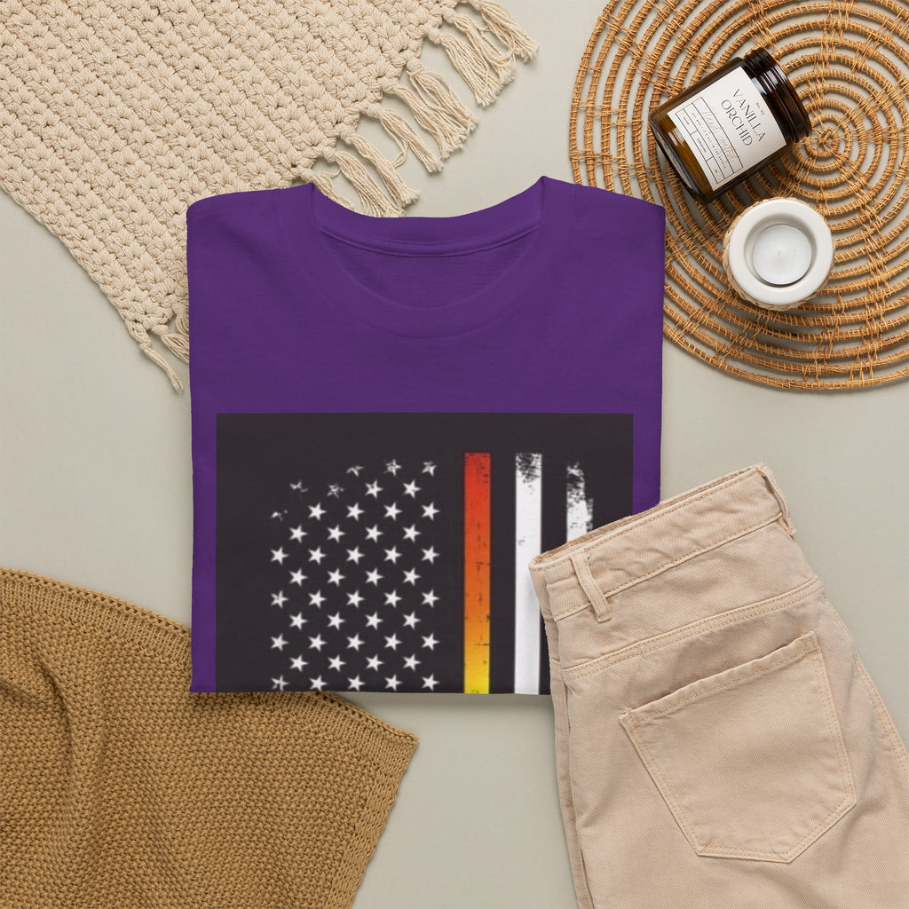 LGBTQ+ Pride Flag T‑Shirt — Distressed American Flag with Rainbow Stripe