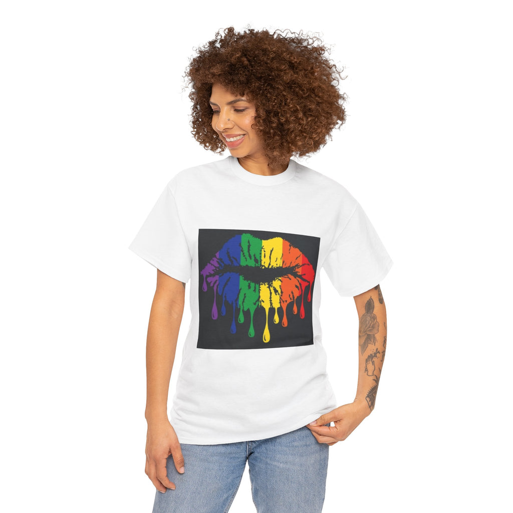 Rainbow Drip Kiss T-Shirt – LGBTQ+ Pride Graphic Tee