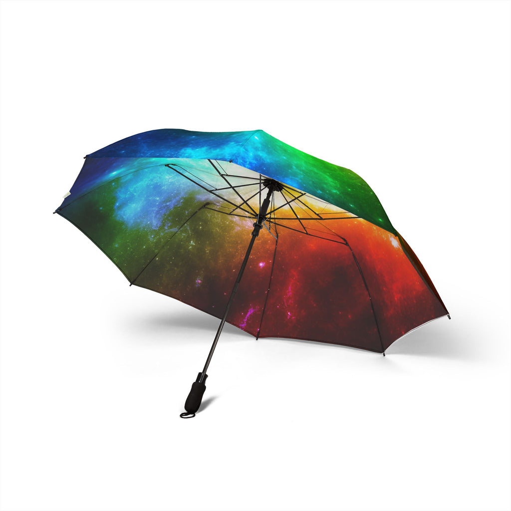 Galaxy Rainbow Foldable Umbrella — Semi‑Automatic Compact Rain Protector