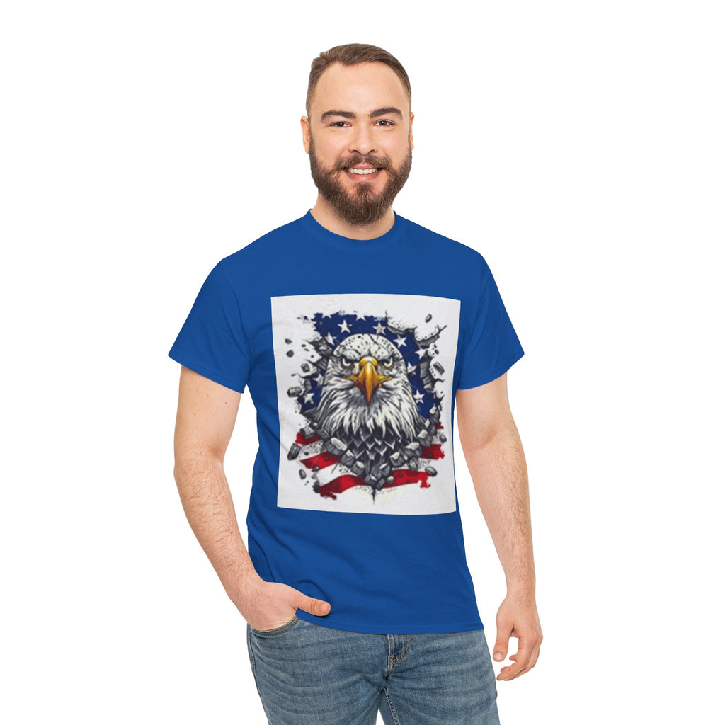 Eagle American Flag T-Shirt — Patriotic Bald Eagle Graphic Tee for 4th of July