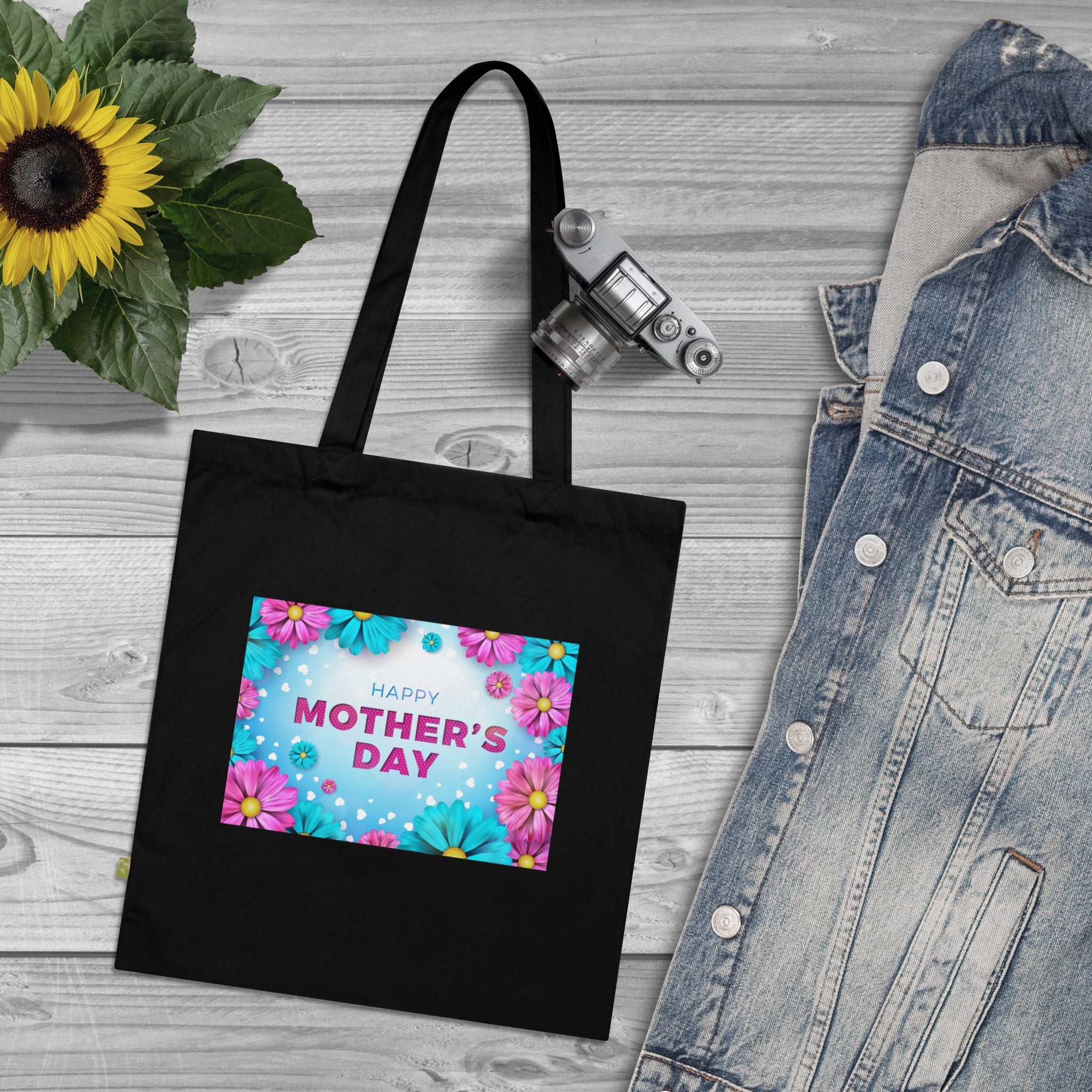 Mother's Day Floral Tote Bag – 'Happy Mother's Day' Organic Cotton Gift Tote