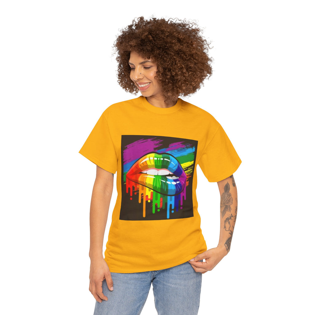 T-Shirt — Rainbow Drip Lips Pride Graphic Tee