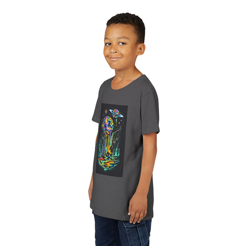 Youth Tee — Neon Drip Planet Space Graphic