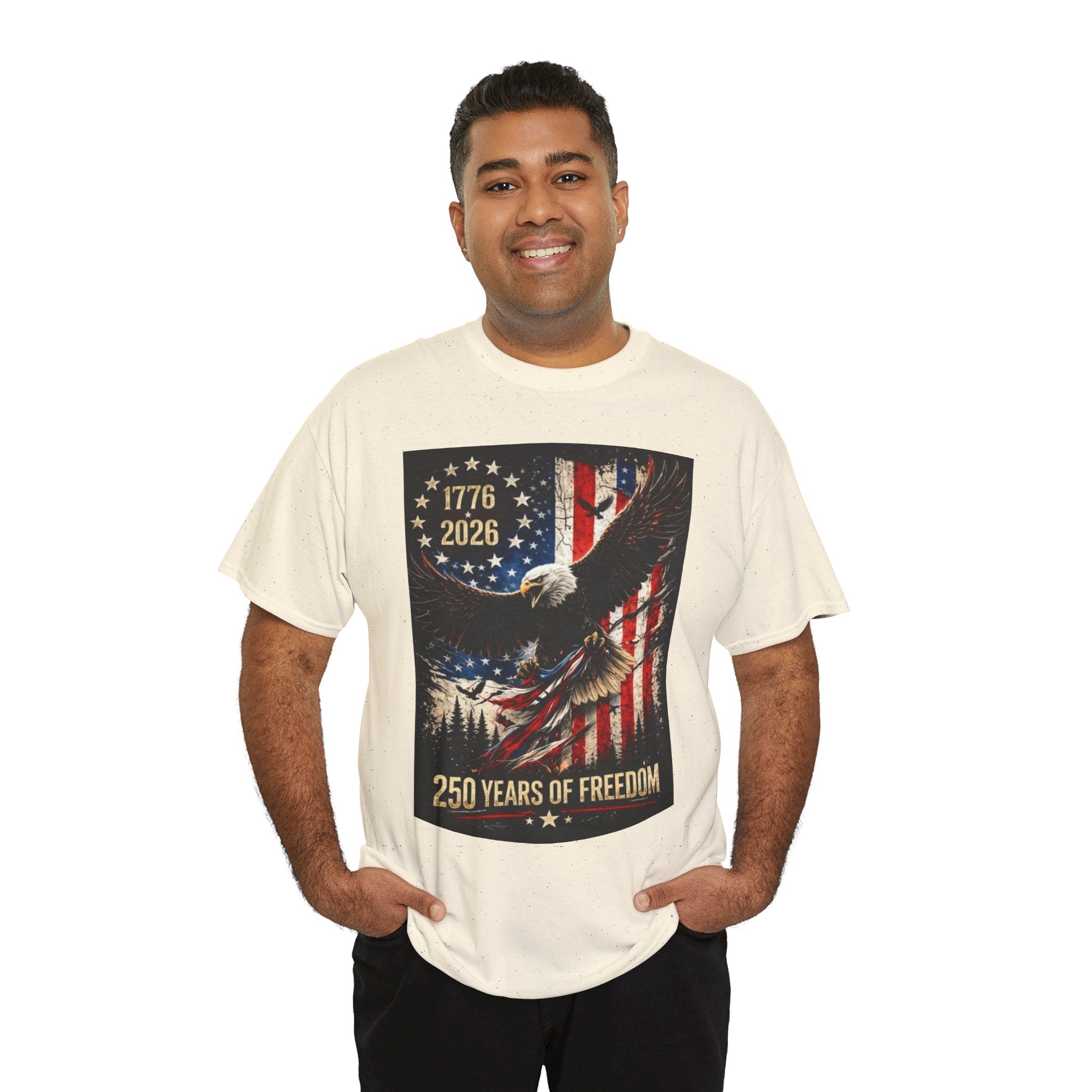 Patriotic Tee — 1776–2026 Bald Eagle "250 Years of Freedom" Shirt