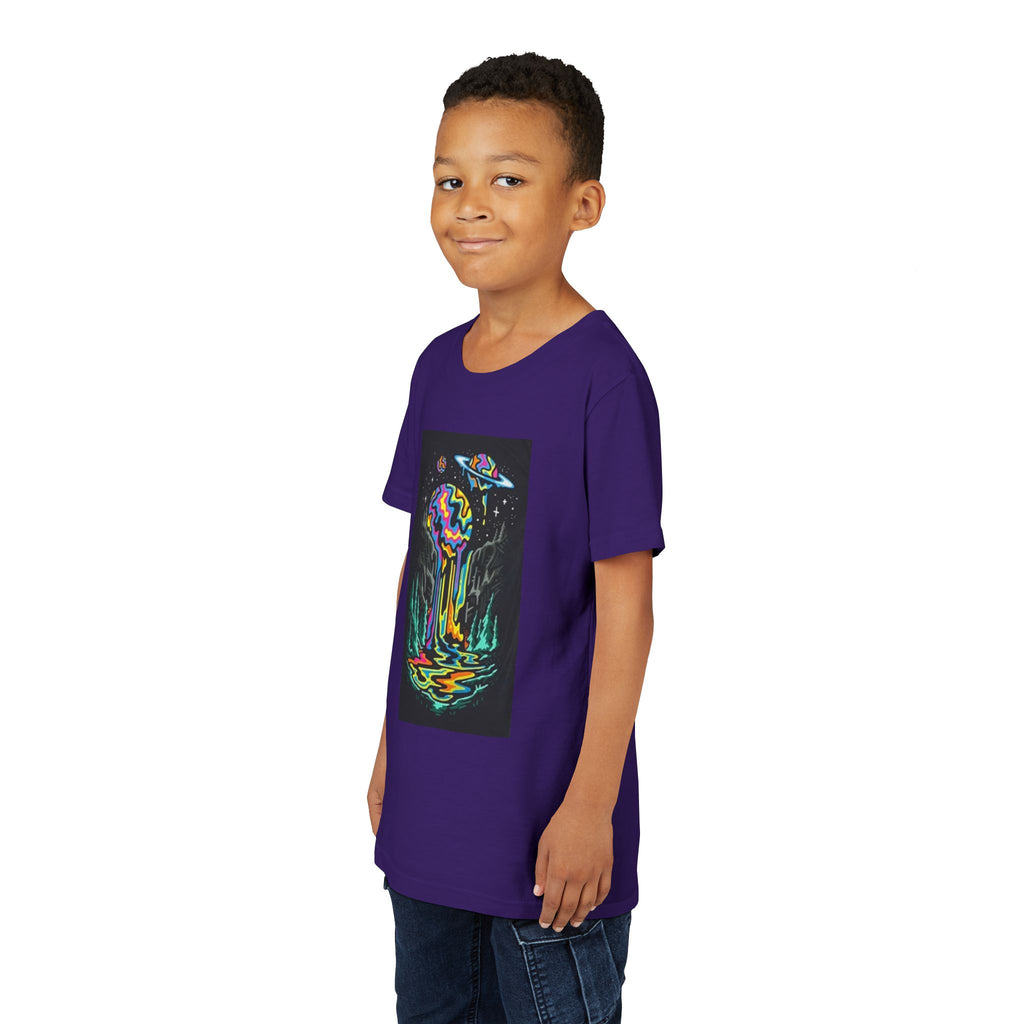 Youth Tee — Neon Drip Planet Space Graphic