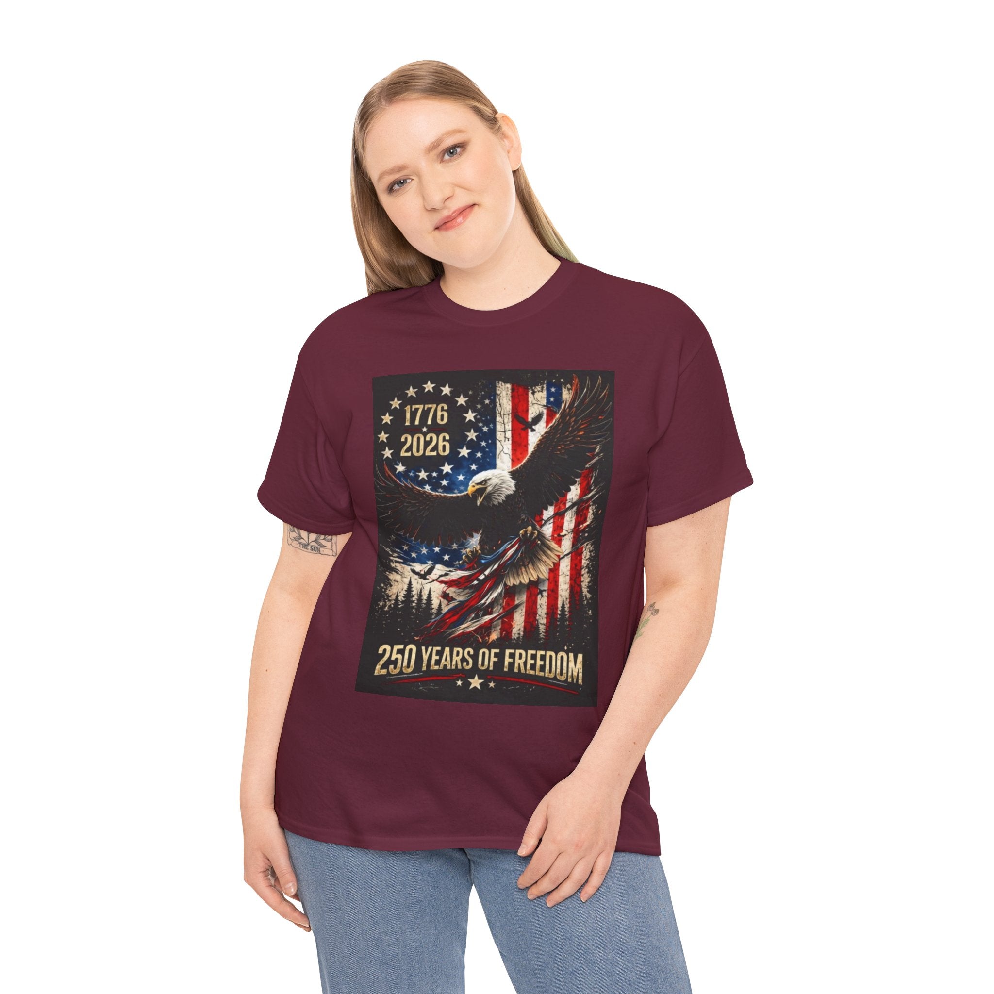 Patriotic Tee — 1776–2026 Bald Eagle "250 Years of Freedom" Shirt