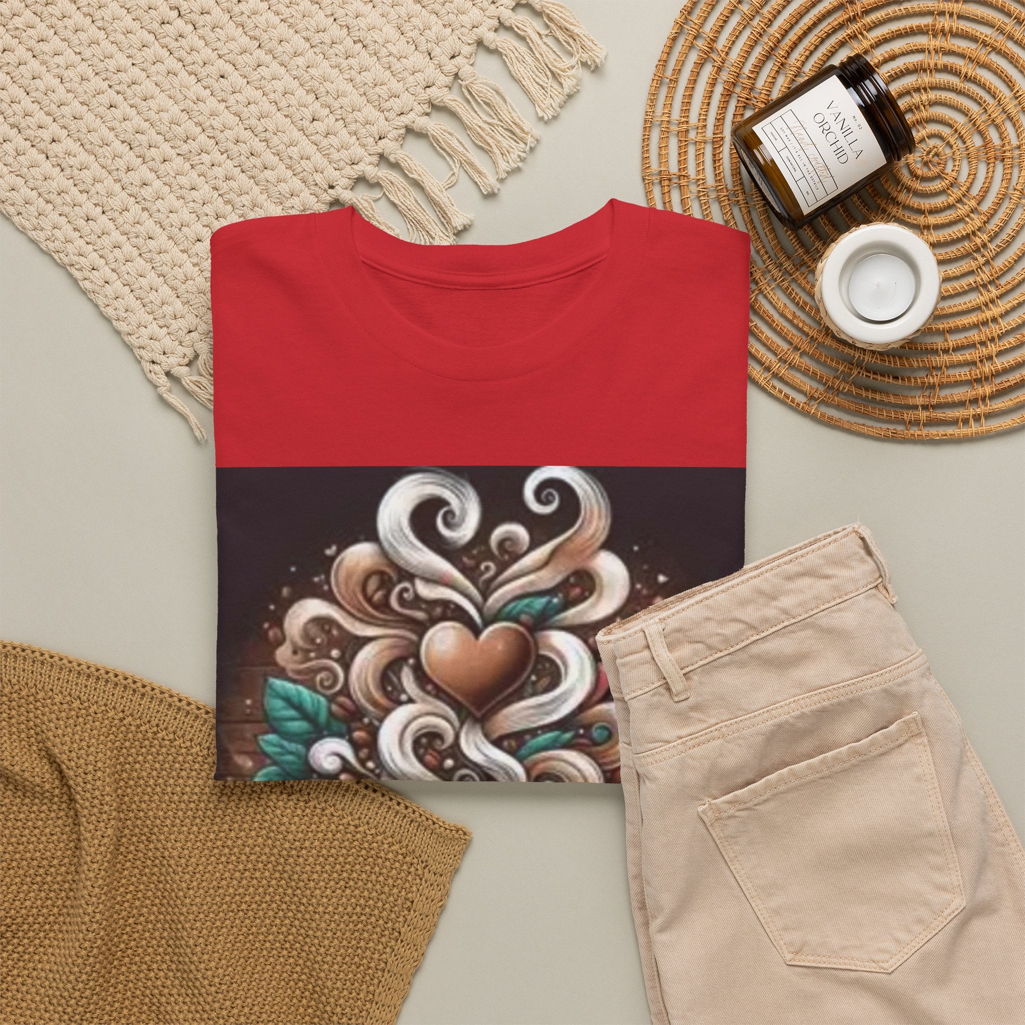 Coffee Cup T-Shirt — Whimsical Steaming Heart Coffee Design
