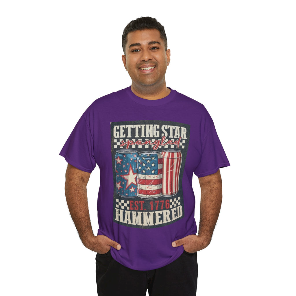 Getting Star Hammered Tee — Patriotic 4th of July Beer Can T-Shirt (Est. 1776)