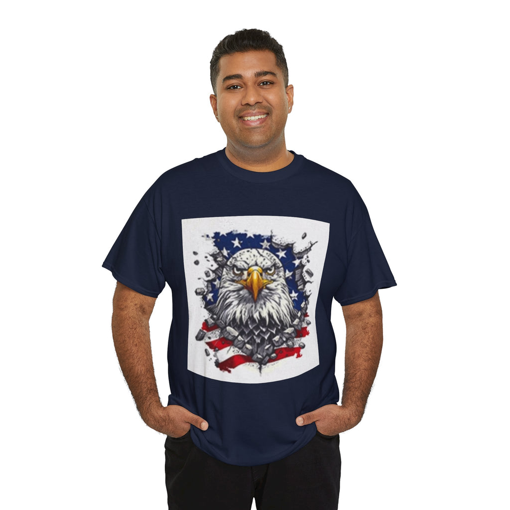 Eagle American Flag T-Shirt — Patriotic Bald Eagle Graphic Tee for 4th of July