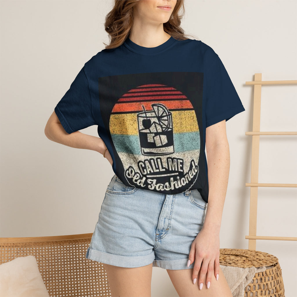 T-Shirt — "Call Me Old Fashioned" Retro Cocktail Graphic Tee