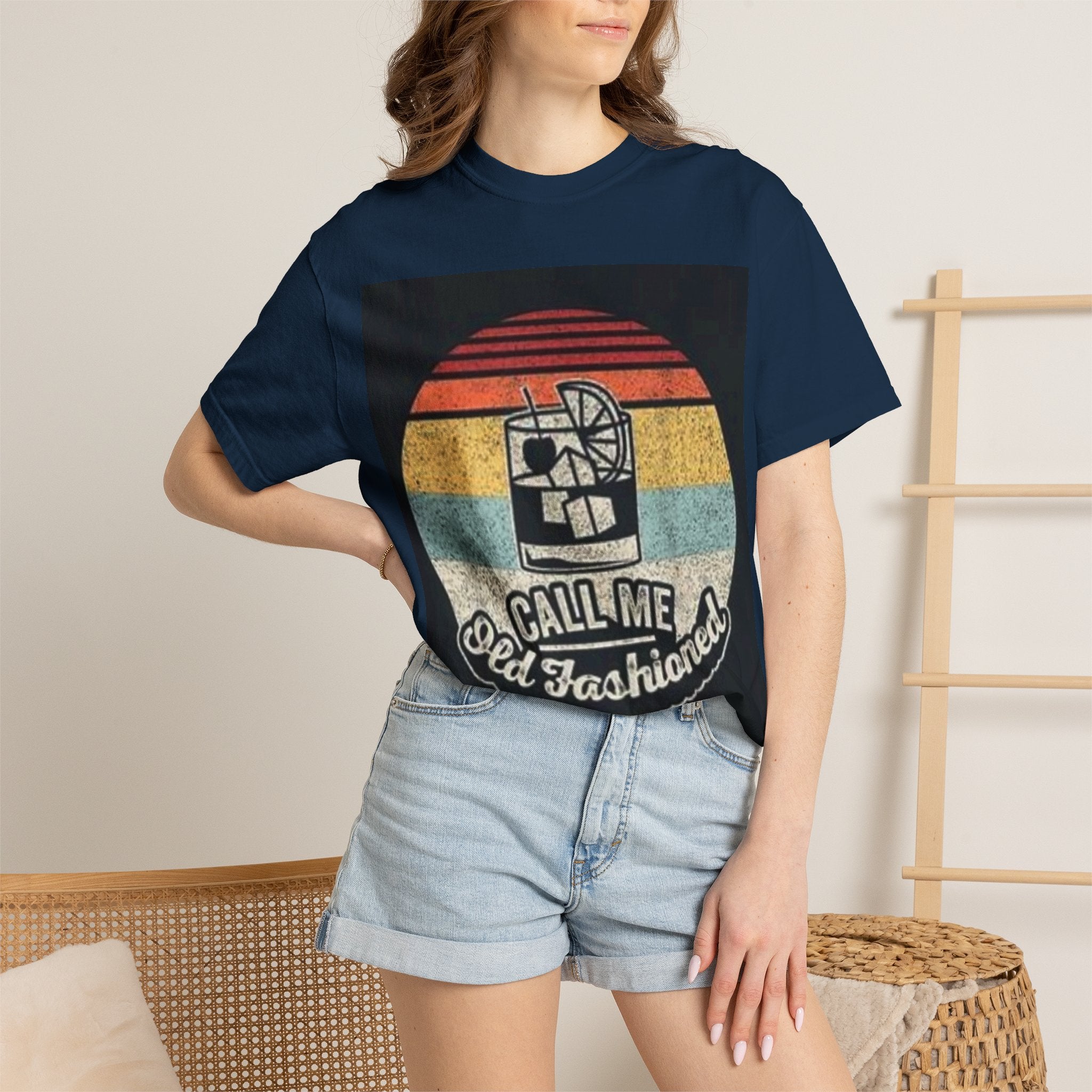 T-Shirt — "Call Me Old Fashioned" Retro Cocktail Graphic Tee